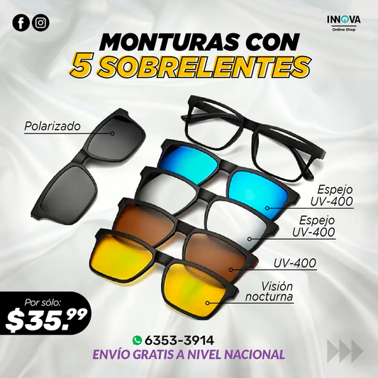 Gafas 5 en 1 Clip on Style